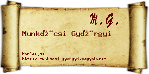 Munkácsi Györgyi névjegykártya