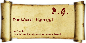 Munkácsi Györgyi névjegykártya